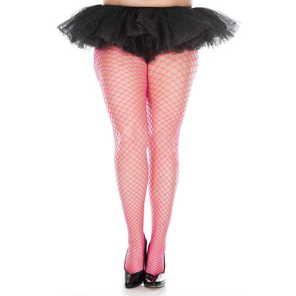 Mini Diamond Net Spandex Pantyhose - Queen Size - Pink