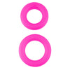 Neon Stretchy Silicone Cock Ring Set - Pink
