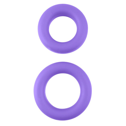 Neon Stretchy Silicone Cock Ring Set - Purple