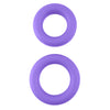 Neon Stretchy Silicone Cock Ring Set - Purple