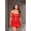 Off Shoulder Dress - One Size Plus Size - Red
