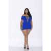 Off Shoulder Mini Dress - Queen Size - Blue