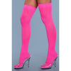 Opaque Nylon Thigh Highs - Neon Pink - One Size