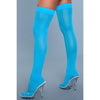 Opaque Nylon Thigh Highs - Turquoise - One Size