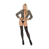 Opaque Thigh Hi With Satin Bow - Black