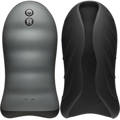 Optimale - Silicone Auto-Heating Stroker -  Rechargebale - Vibrating - Black/slate