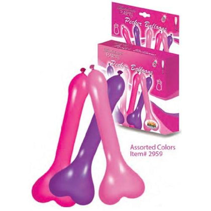 Pecker Balloons Assorted Colors 6 Pc Box