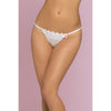 Penelope Floral Crochet Lace & Point d' Esprit  Thong - Large  - White