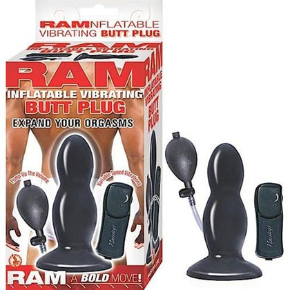 Ram Inflatable Vibrating Butt Plug - Black