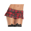 Red Plaid Pleated Mini Skirt - Medium/ Large