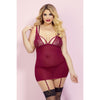 Risky Business Chemise Set - One Size Queen - Wine