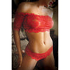 Rose & Thorn Lace Crop Top & Panty - Queen Size