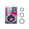 Rubber Cock Ring Set - Black