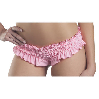 Ruffled Booty Shorts - Light Pink - Large