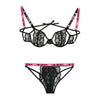 Sexy Af Cutout Bra & Panty Set - Pink/black - M/l