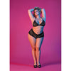 Sexy Time Triangle Bra and Cheeky Short Set - Black - 1x-3x
