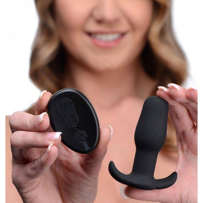Silicone Anal Plug With Remote Control - Black