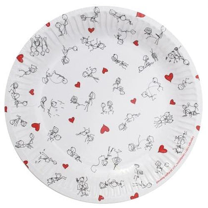 Stick Figure Style 7 Inch Plates - 8 Pack