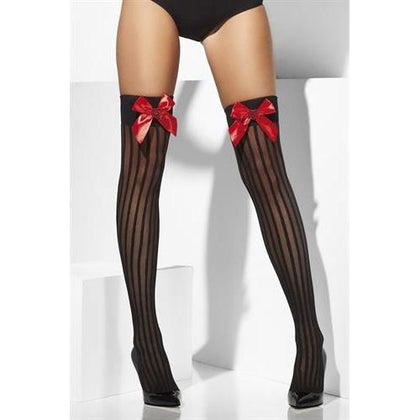 Stockings With Bow and Heart - Black Fv-32108