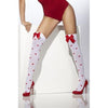 Stockings With Bows and Hearts - White