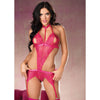 Teddy With Garters - One Size - Hot Pink
