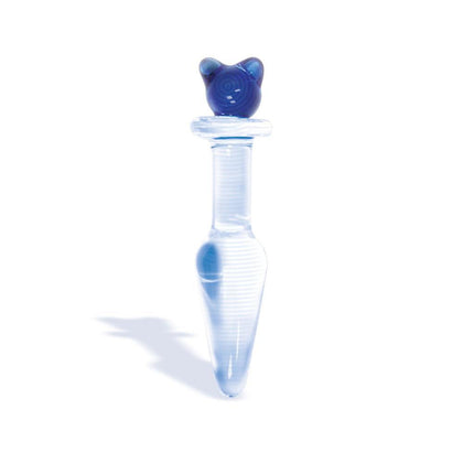 The 9's First Glass Kitty Love Butt Plug - Blue