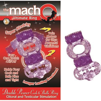 The Macho Collection Double Power Cock and Balls Rising - Purple