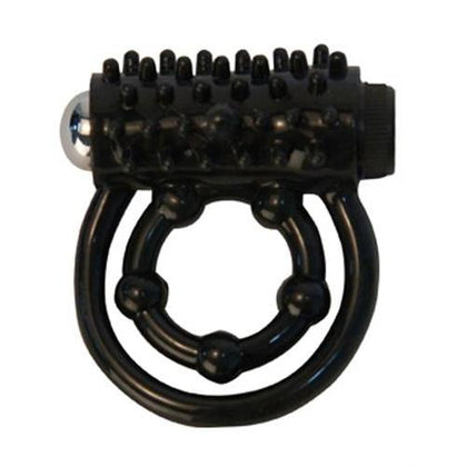 Vibrating Double Cock Ring - Black
