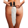 Vibrating White Fox Tail Slender Anal Plug
