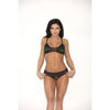 Weed Applique Mesh Bralette - Black / Green - Extra Large