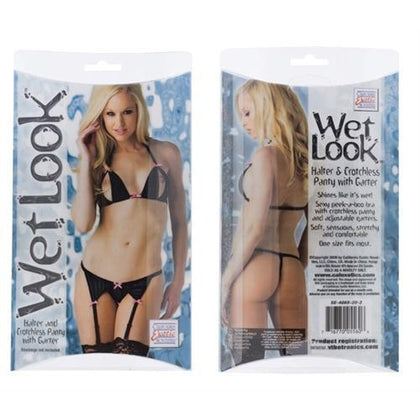 Wet Look Bra and Garter